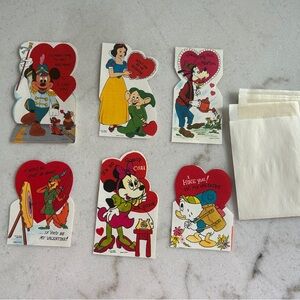 Vintage Disney Valentine Card Set with Envelopes